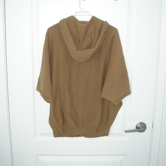 Camel Coloured Calvin Klein Zippered Knit Hoodie - Picture 2 of 10